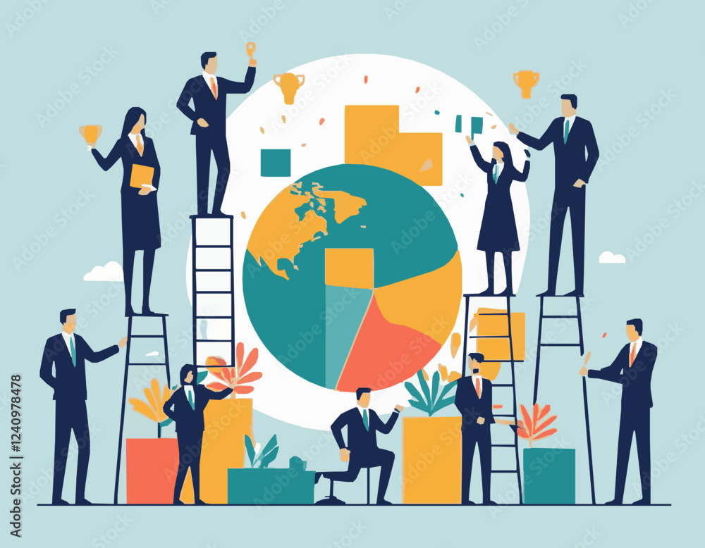 Teamwork Success Concept in Corporate Environment Teamwork Success Concept in Corporate Environment