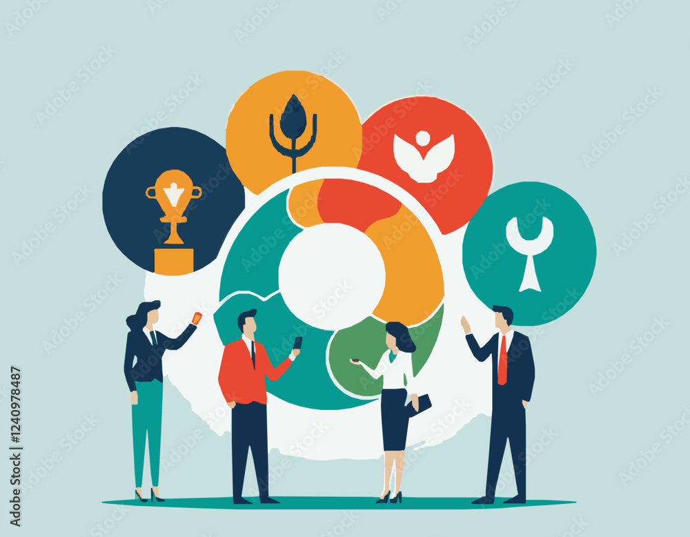 Teamwork Success Concept in Corporate Environment Teamwork Success Concept in Corporate Environment