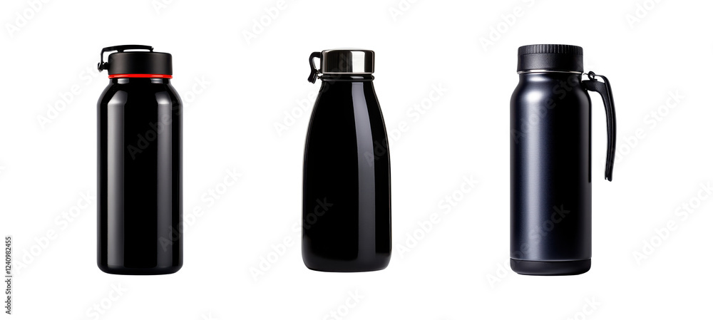 stainless steel water bottles isolated on white background stainless steel water bottles isolated on white background