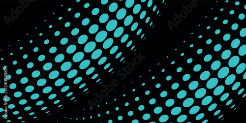 3D blue techno background. Big data visualization on dark space with dotted lines shape effect decoration. Modern graphic design element dots circle style