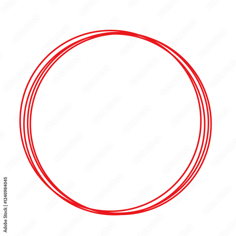 Red doodle circle elements Red doodle circle elements