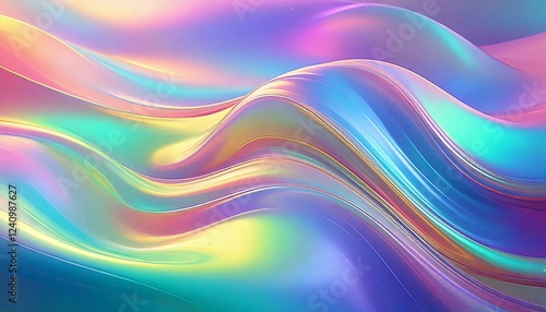 Wallpaper Mural テクスチャ　虹色　光　波　デジタル Torontodigital.ca