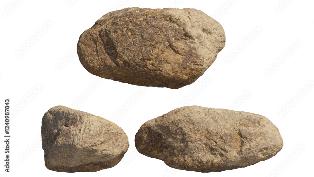 rock sediment isolated on transparant background. 3d rendering rock sediment isolated on transparant background. 3d rendering