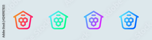 Hive line icon in gradient colors. Honey signs vector illustration.