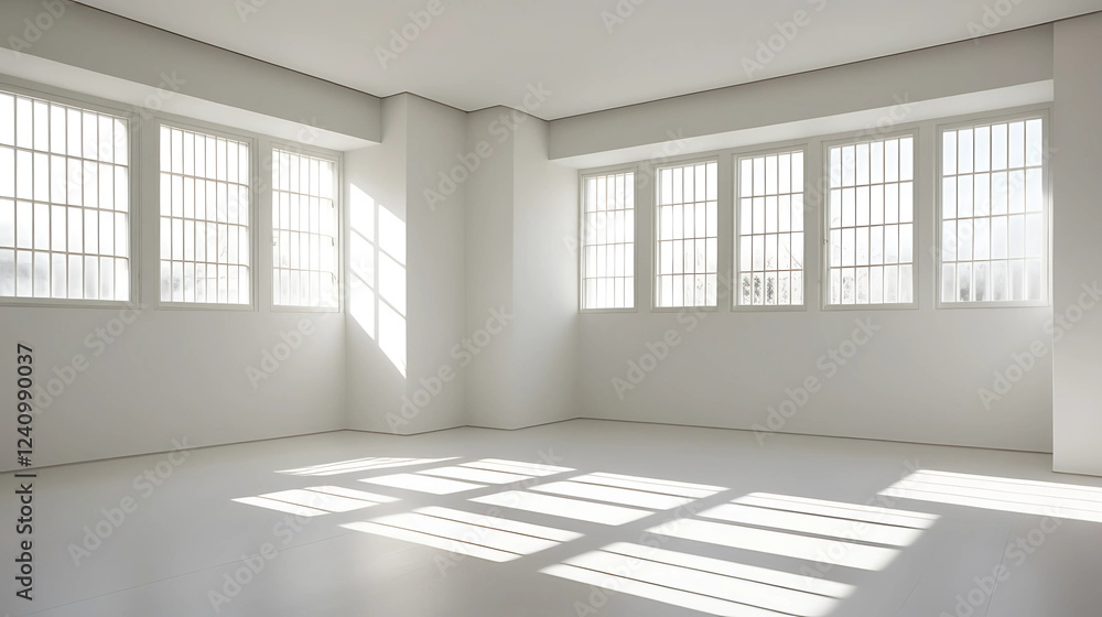 Fototapeta premium Empty White Space: Architecture and Natural Light