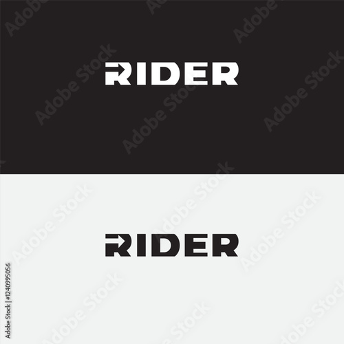 Minimalist Rider Logo Design Arrowhead, Forward Motion, Travel Brand