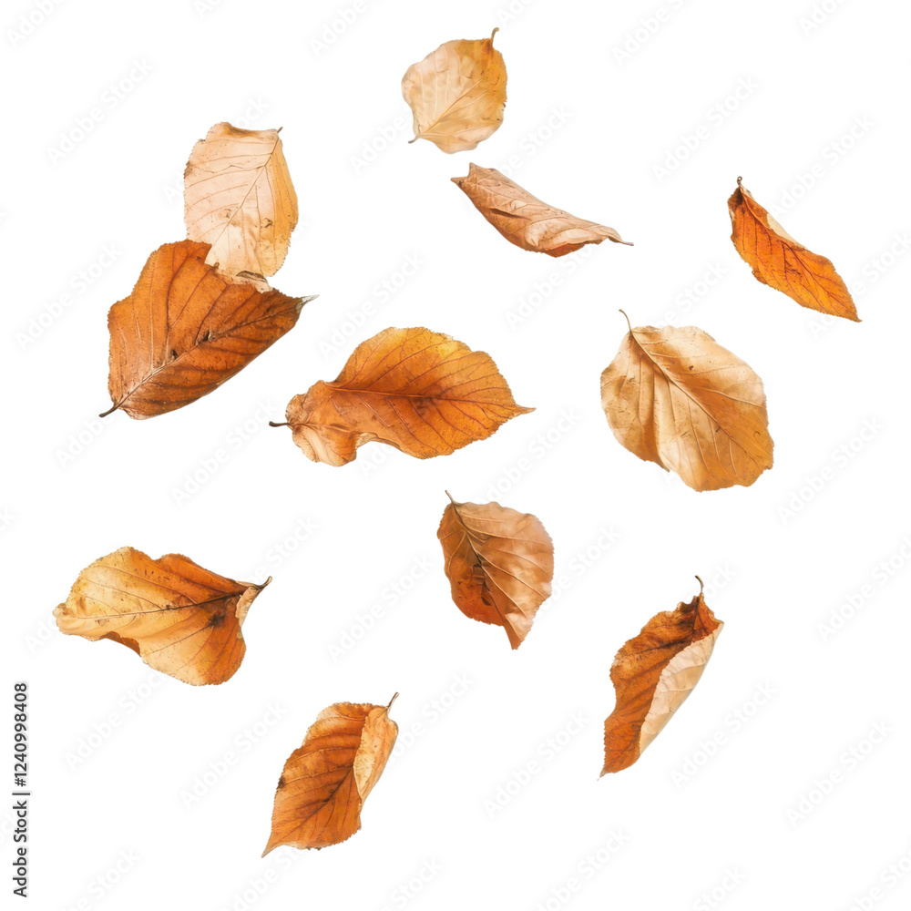 Falling autumn leaves on black background Falling autumn leaves on black background