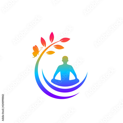 Serene Yoga Studio Mindfulness, Meditation, Tranquility, Wellness, Nature, Butterfly, Spiritual