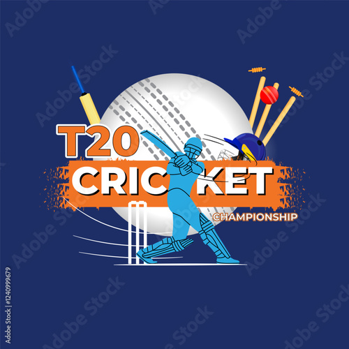 Vector illustration of T 20 Cricket League social media template