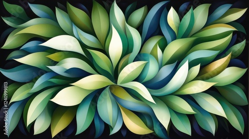 Wallpaper Mural Vibrant green leaves in artistic arrangement. Torontodigital.ca