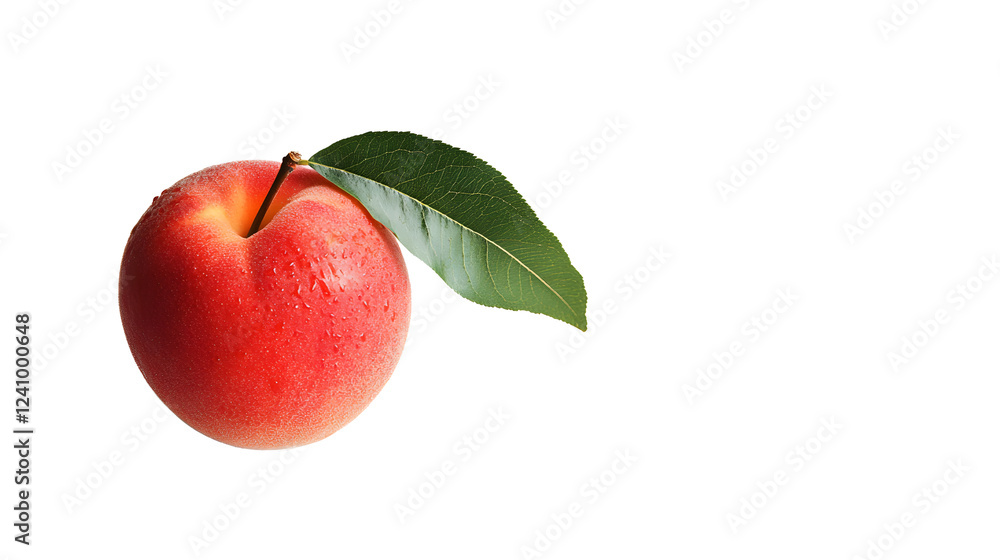 Sweet Peach fruit with leaf isolated on white background, Fresh Peach on White Background With clipping path,
Sweet Peach fruit with leaf isolated on white background, Fresh Peach on White Background With clipping path,