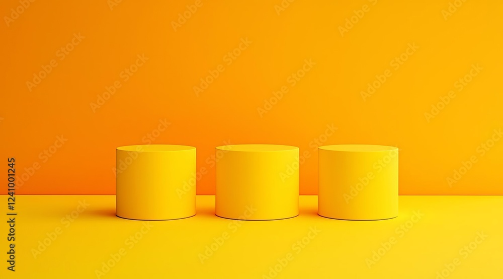 3d yellow podium 3d yellow podium