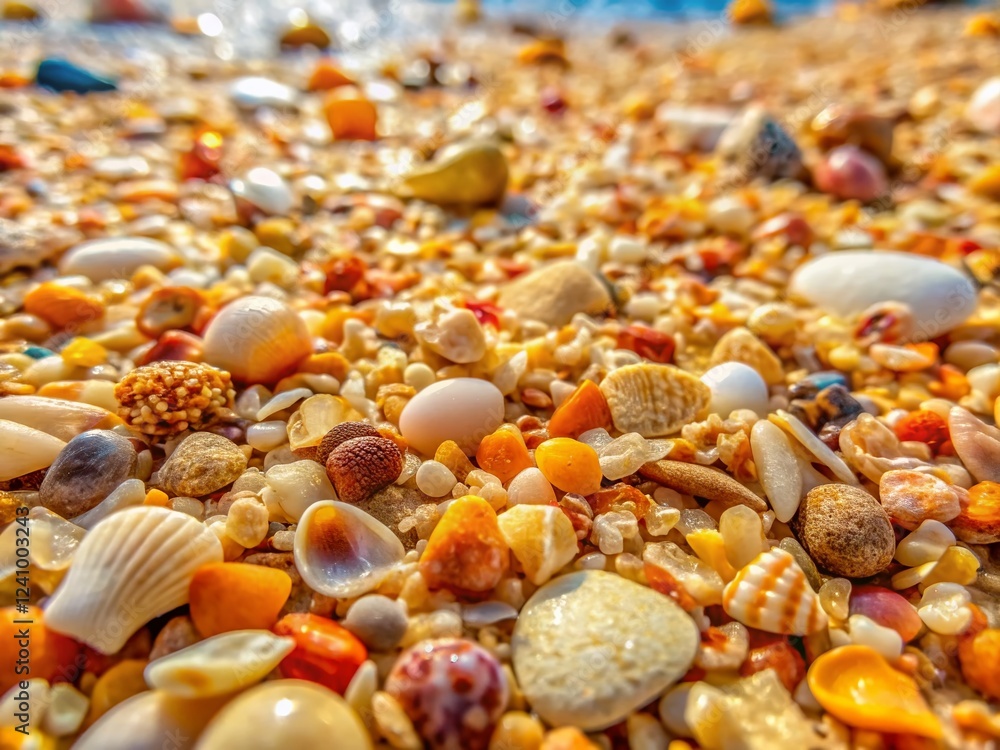Fototapeta premium Caribbean Beach Sand Texture Macro Photography: Close-up Details of Tropical Grains
