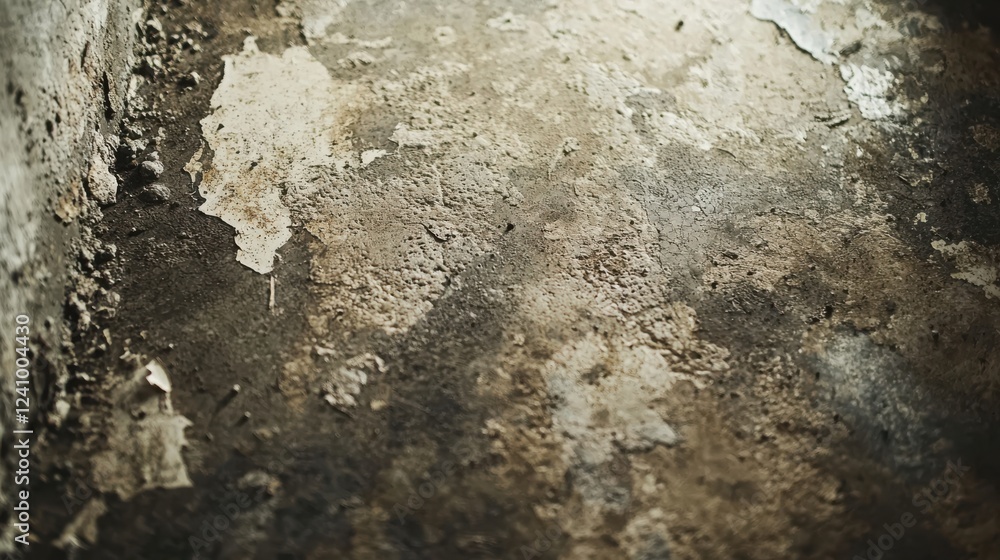 Obraz premium Close up of contaminated surface showing visible decay and damage, highlighting effects of neglect and deterioration. texture reveals layers of peeling material and grime