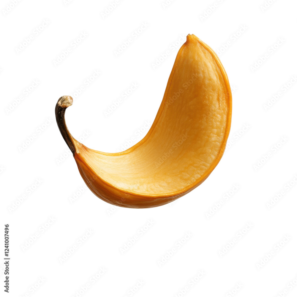 Yellow banana slice on black background Yellow banana slice on black background