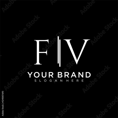 FV letter monogram logo with bussines style dsign