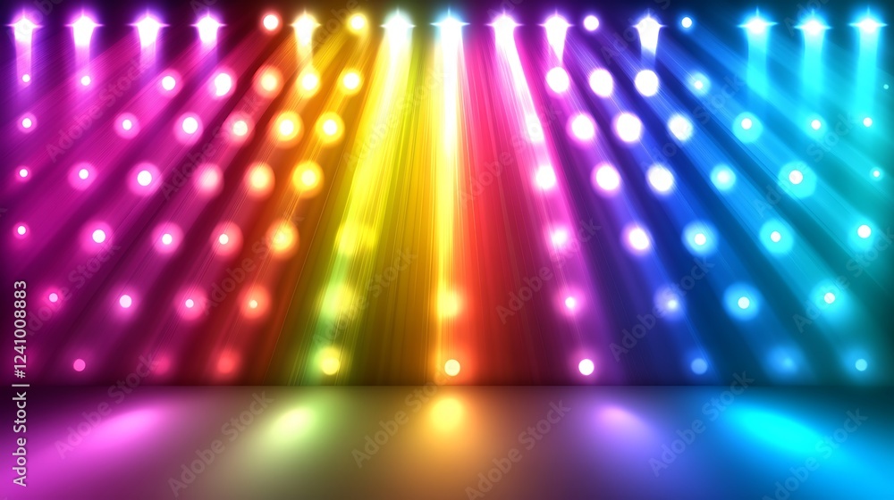 Obraz premium Rainbow stage lights, show background