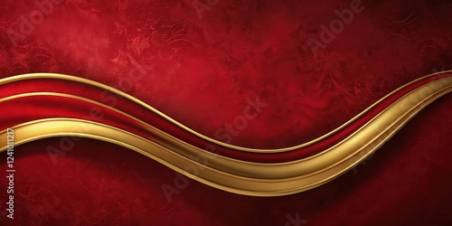 A luxurious red velvet background with a subtle golden wave pattern