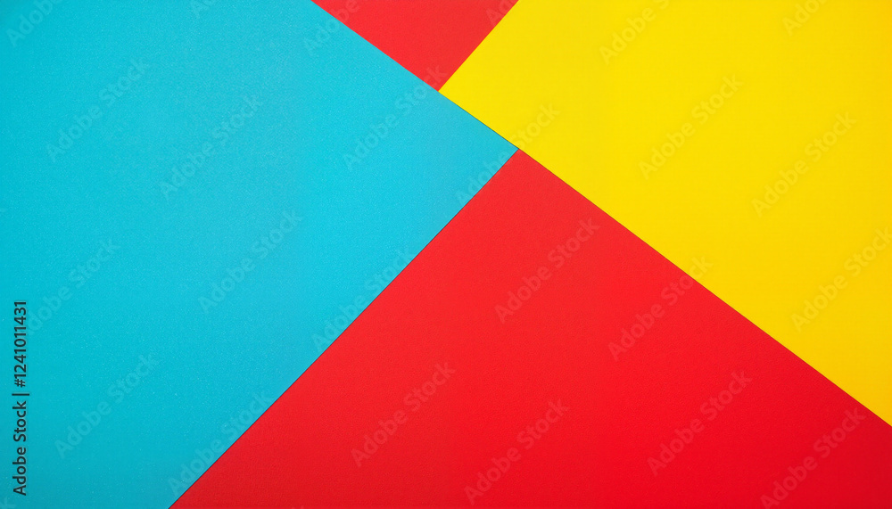 Bold geometric color block background in bright cyan, red, and yellow for modern design Bold geometric color block background in bright cyan, red, and yellow for modern design