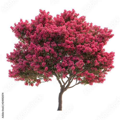 Colorama scarlet crape myrtle tree isolated on transparent background PNG