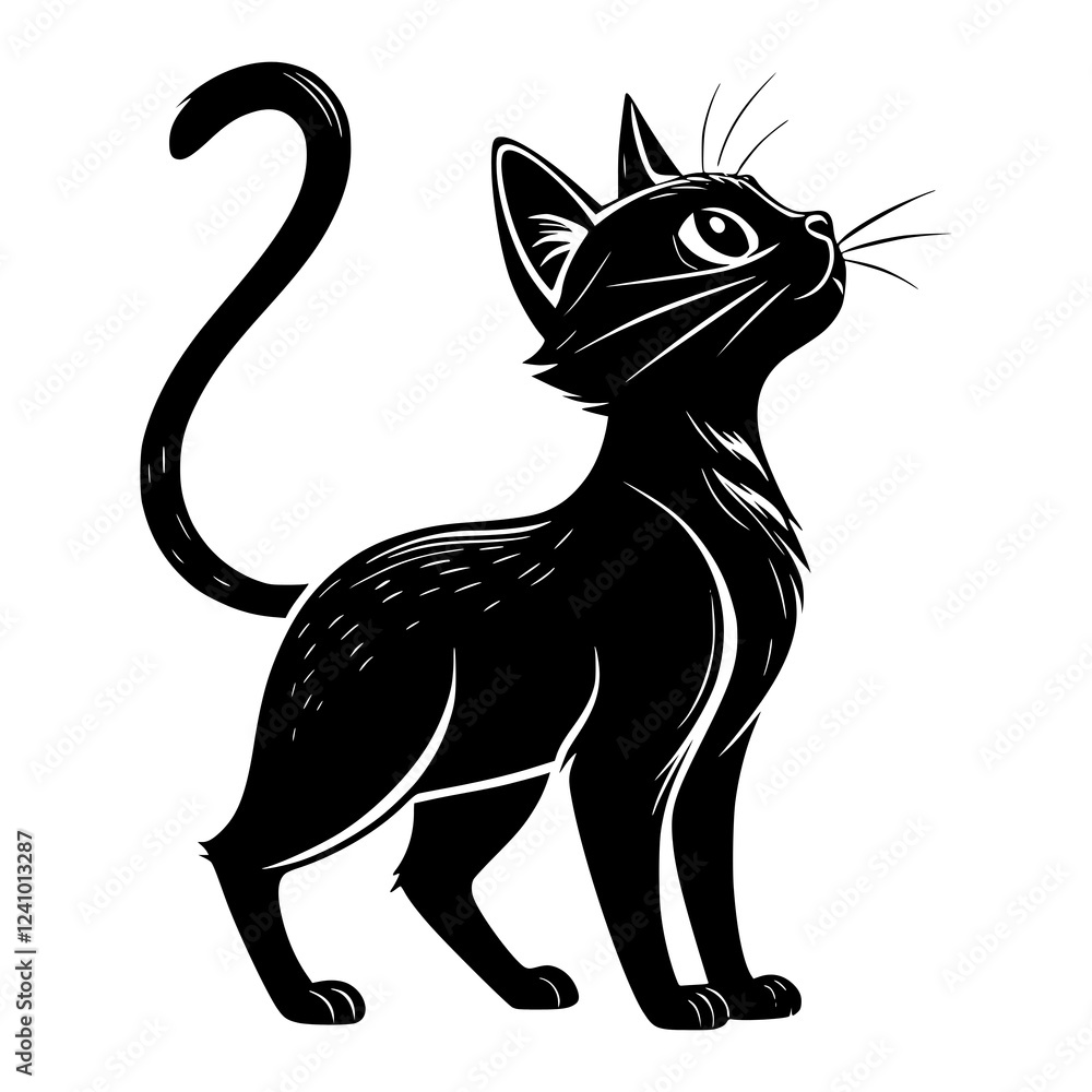Obraz premium Cat vector silhouette