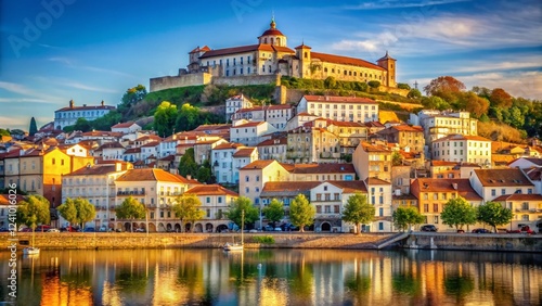 Coimbra Portugal Cityscape: Historic Architecture & Mondego River Panorama