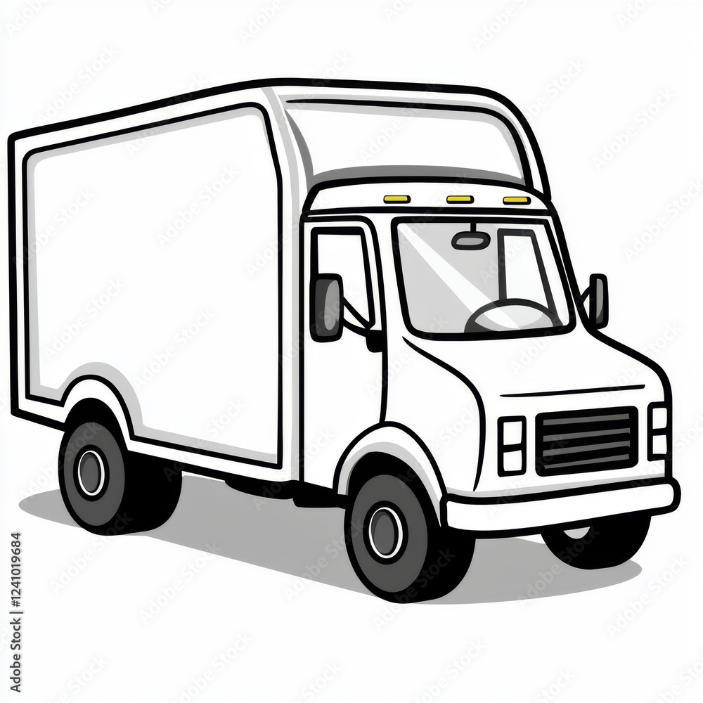 White Delivery Truck with Simple Design for Transportation, Logistics, and Moving Services White Delivery Truck with Simple Design for Transportation, Logistics, and Moving Services