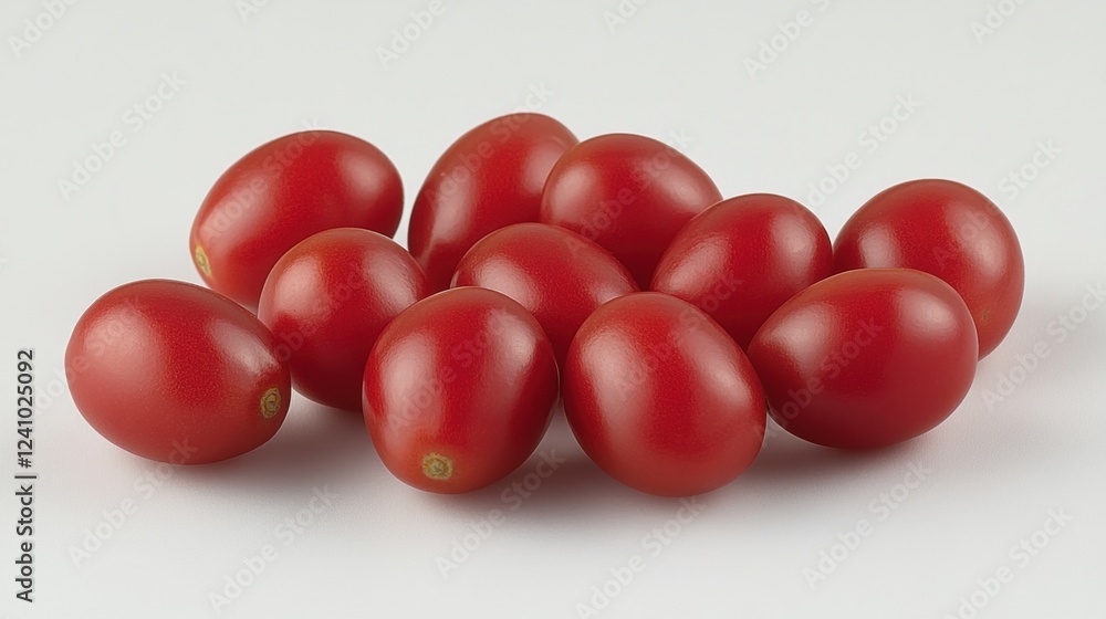 Fresh Red Cherry Tomatoes Piled on a Neutral Background Fresh Red Cherry Tomatoes Piled on a Neutral Background