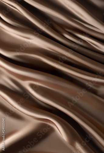 Wallpaper Mural  Elegant Brown Silk Fabric Draped, Smooth, Shiny, Luxurious Texture Torontodigital.ca