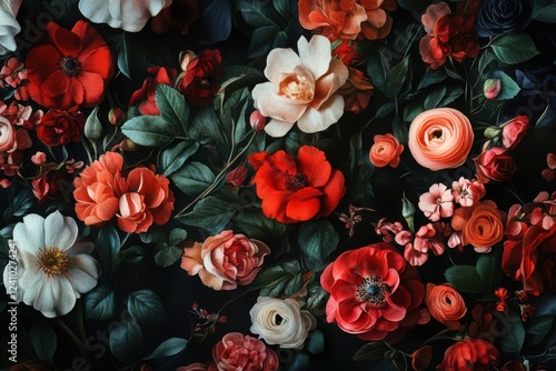 Wallpaper Mural Dark Romantic Floral Composition Torontodigital.ca