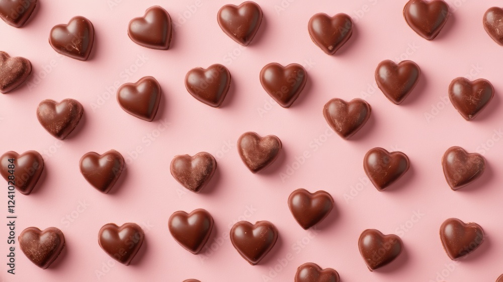A Symphony of Hearts: A Delightful Collection of Exquisite Chocolate Hearts, Beautifully Displayed on a Pastel Pink Surface, Creating a Scene of Pure Romance and Sweet Indulgence A Symphony of Hearts: A Delightful Collection of Exquisite Chocolate Hearts, Beautifully Displayed on a Pastel Pink Surface, Creating a Scene of Pure Romance and Sweet Indulgence
