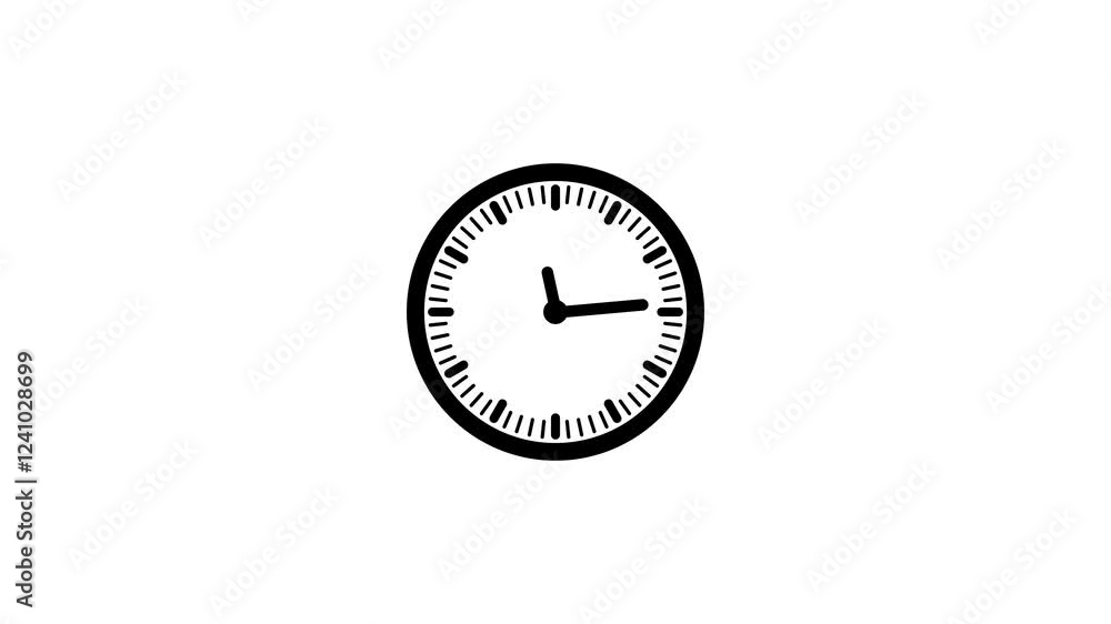Black clock isolated animation on white background Black clock isolated animation on white background