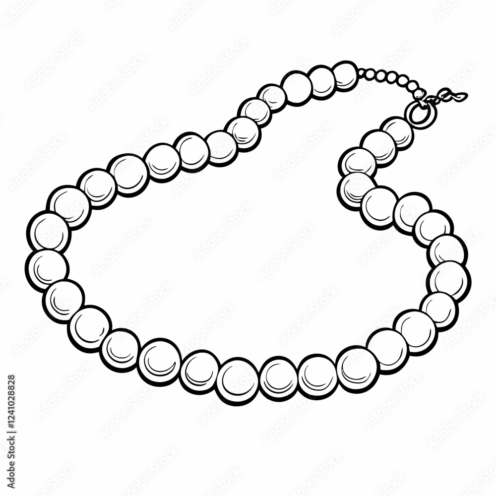 Obraz premium String of pearls succulent illustration in black and white on a simple background