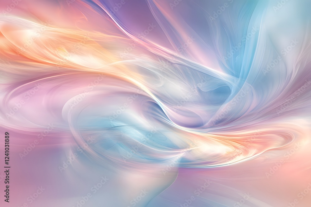 Obraz premium Abstract Pastel Swirl Wall Art Print Soft Colors Home Decor