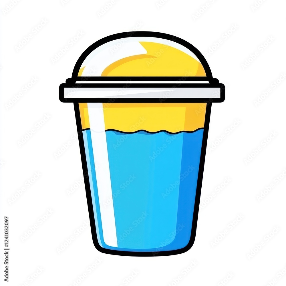 Refreshing blue summer drink in a plastic cup Refreshing blue summer drink in a plastic cup