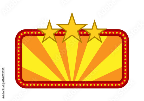 Cartel espectacular con estrellas naranja y amarillo de espectáculo