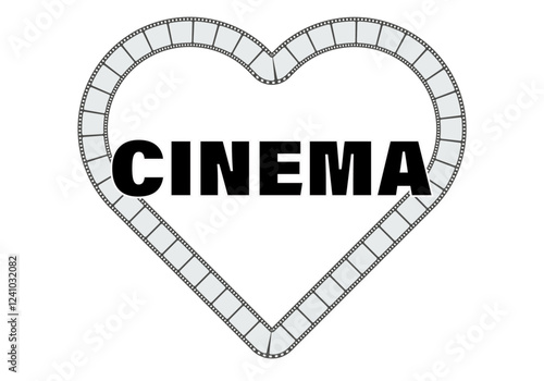 Corazón de trazo de película de cine por amor al cine