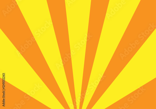 Fondo radial explosivo de verano de color amarillo y naranja
