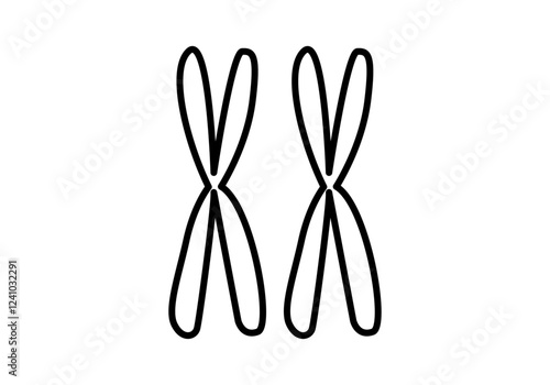 Icono negro de cromosoma equis en fondo blanco