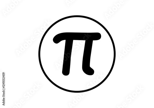 Icono negro de botón de número pi