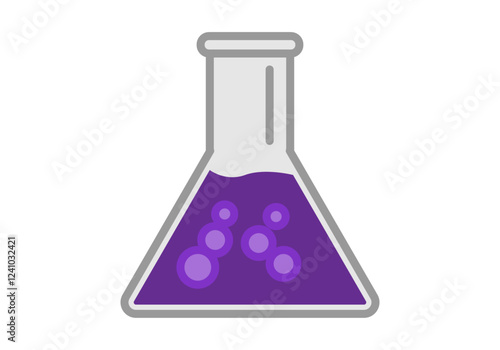 Matraz aforado con sustancia química o mezcla morada
