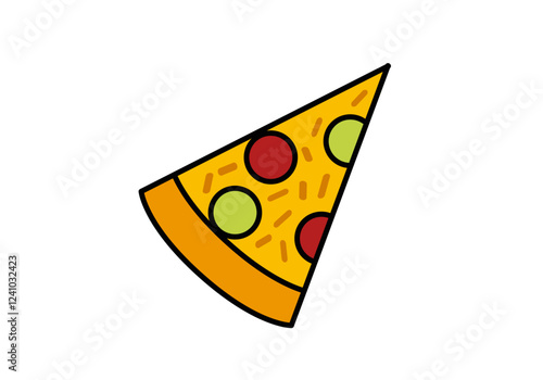 Trozo o porción de pizza en fondo blanco