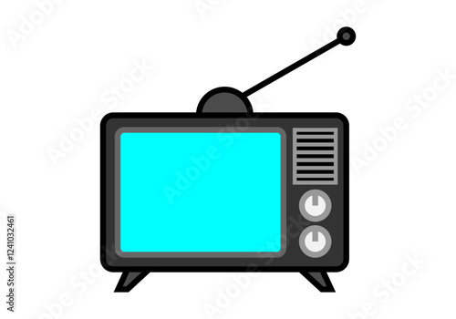 Televisión analógica negra con antena 