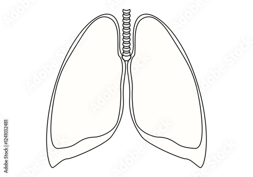 Icono negro de pulmones con tráquea 