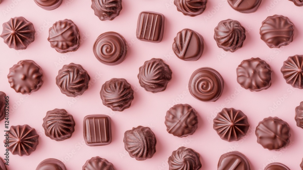 A Symphony of Hearts: A Delightful Collection of Exquisite Chocolate Hearts, Beautifully Displayed on a Pastel Pink Surface, Creating a Scene of Pure Romance and Sweet Indulgence A Symphony of Hearts: A Delightful Collection of Exquisite Chocolate Hearts, Beautifully Displayed on a Pastel Pink Surface, Creating a Scene of Pure Romance and Sweet Indulgence