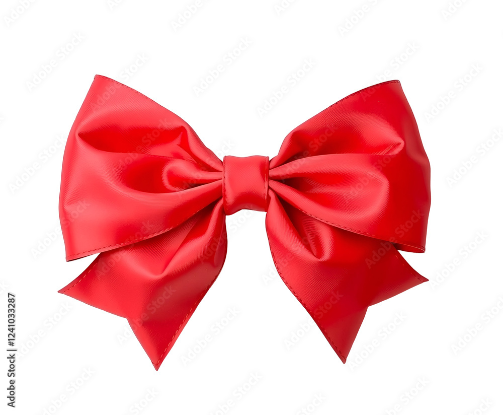 Fototapeta premium Red bow isolated on transparent or white background, png