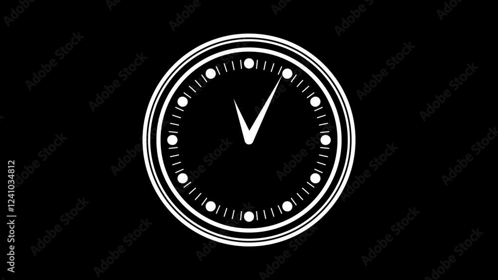counting down animated clock isolated, Simple clock animation in black background counting down animated clock isolated, Simple clock animation in black background