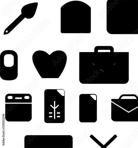 A grid of various icons for use in illustration and editorial content