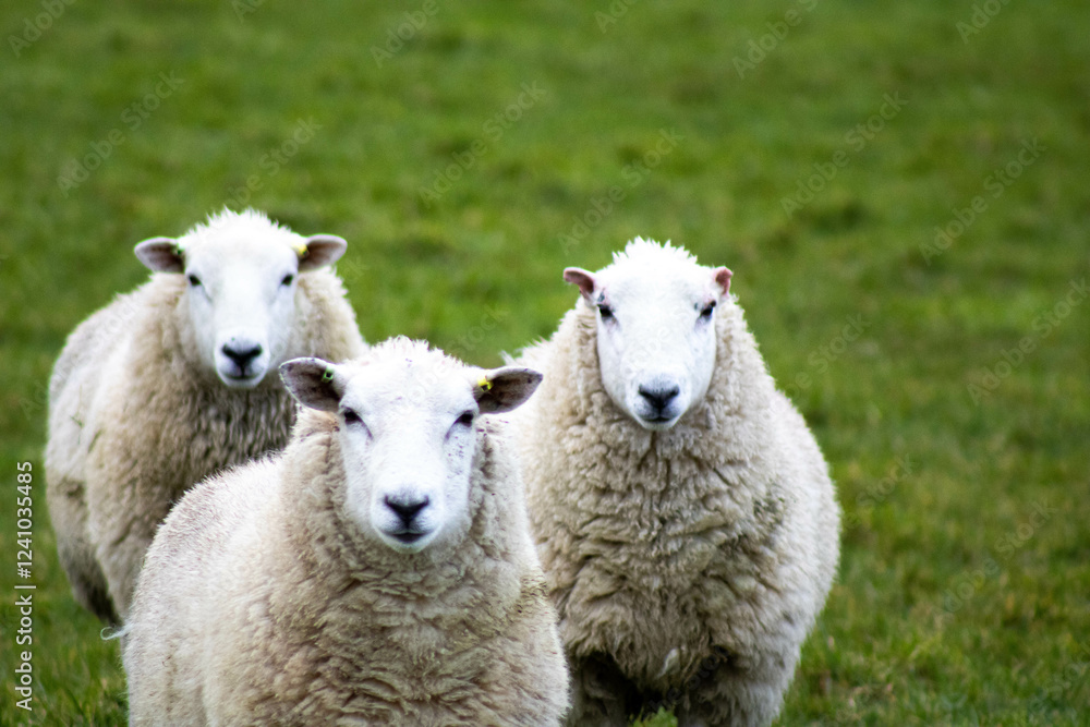 Fototapeta premium The Three Spring Irish Sheep