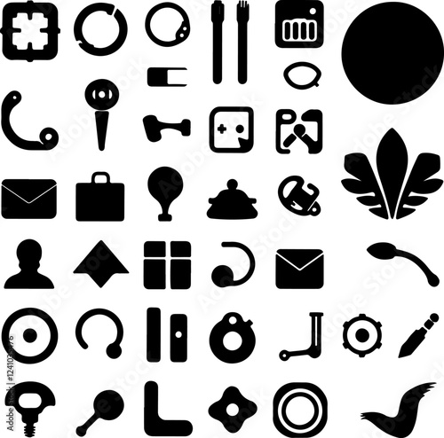 A grid of various icons for use in illustration and editorial content